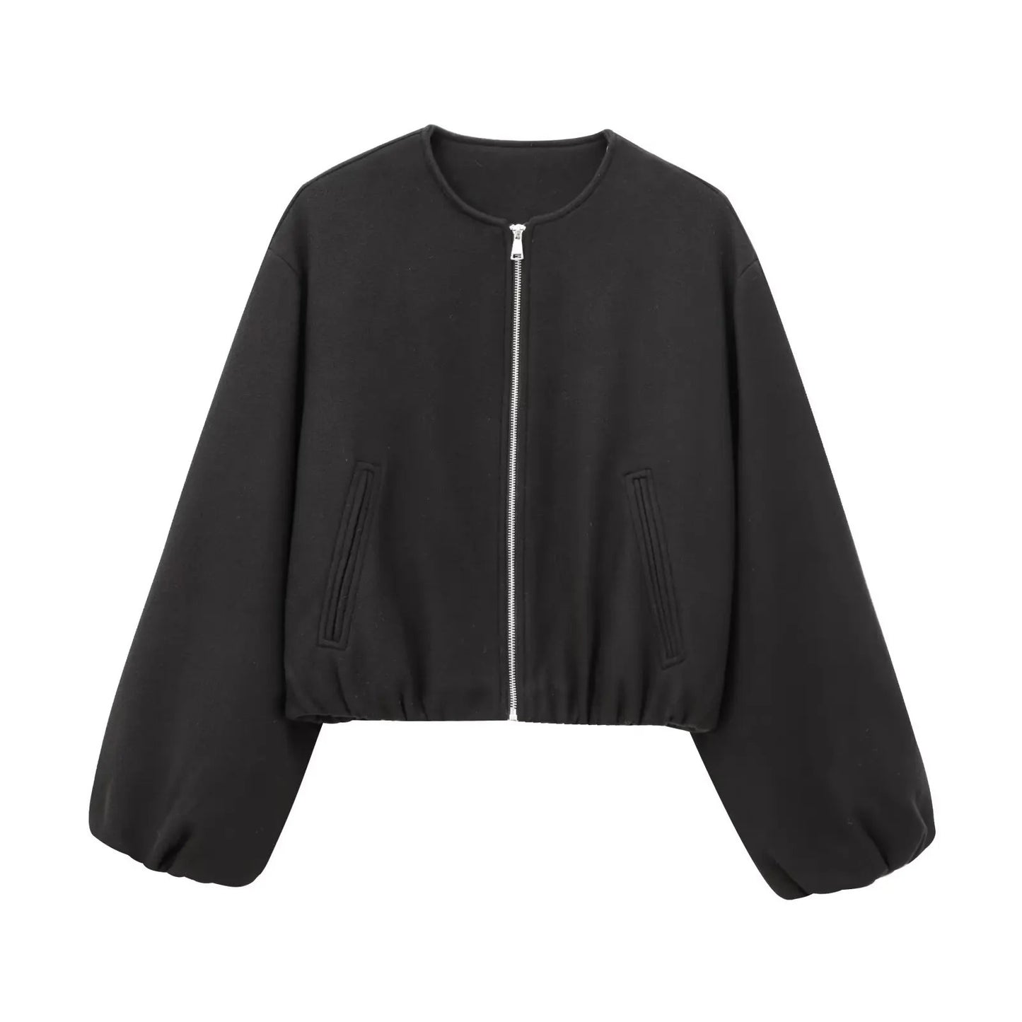 Amajé Luxe Bomber Jacket – Minimalist Cropped Fit