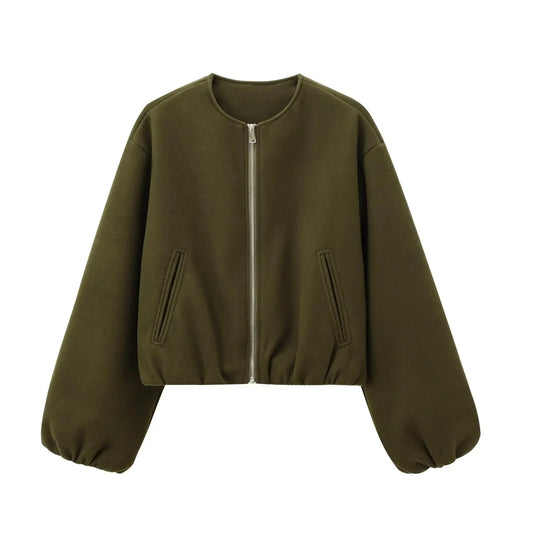 Amajé Luxe Bomber Jacket – Minimalist Cropped Fit