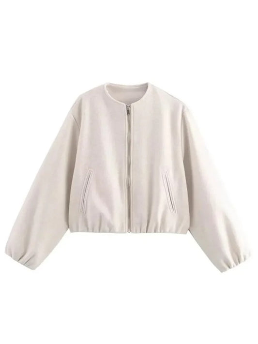 Amajé Luxe Bomber Jacket – Minimalist Cropped Fit